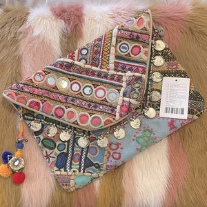 Anthropologie Tylie Malibu Prana Clutch Boho Kantha Bag 🛍 Festival